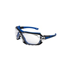 Birdz Junta de gafas de seguridad acolchada para motociclismo, motociclismo, deporte, gafas médicas ANSI z87.1 (azul-transparen