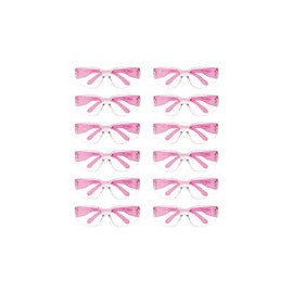 BISON LIFE Lentes de seguridad transparentes color rosa, 12 pares de lentes protectores, lentes de policarbonato resistentes a 