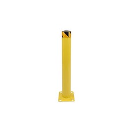 BISupply Poste de bolardo de seguridad de 36 x 4.5 pulgadas, barrera de estacionamiento de acero amarillo para garaje o estacio