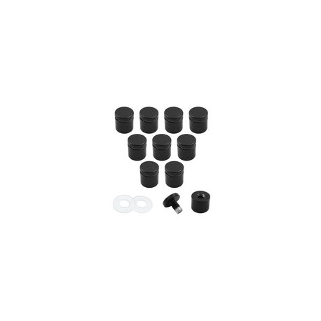 Bivethoi - 12 tornillos separadores de acero inoxidable negro, soporte para uñas, soporte de metal, soporte de pared, soporte d