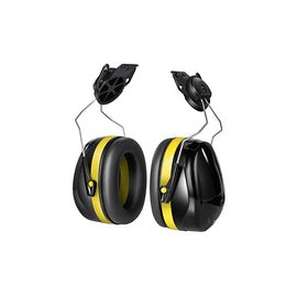 BJKing 004 - Orejeras de casco duro, NRR 28 dB ajustable para la oreja, casco acoplable, Amarillo, Large