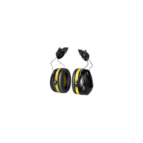 BJKing 004 - Orejeras de casco duro, NRR 28 dB ajustable para la oreja, casco acoplable, Amarillo, Large