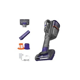 BLACK + DECKER Furbuster Aspiradora de Mano para Mascotas, sin Cable, AdvancedClean+, Gris (HHVK515JP07)