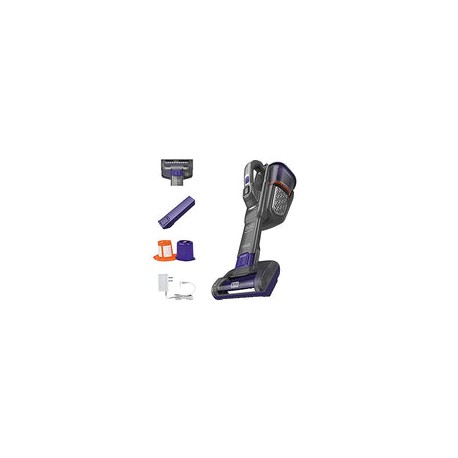 BLACK + DECKER Furbuster Aspiradora de Mano para Mascotas, sin Cable, AdvancedClean+, Gris (HHVK515JP07)