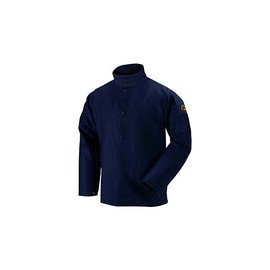 Black Stallion FN9-30C 30" 9oz. chamarra de soldadura de algodón azul marino FR, grande