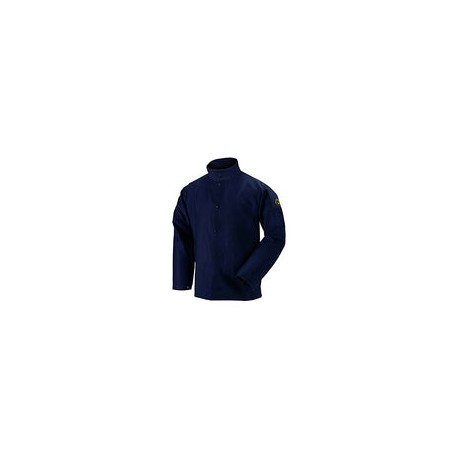 Black Stallion FN9-30C 30" 9oz. chamarra de soldadura de algodón azul marino FR, grande