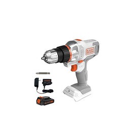 BLACK+DECKER - Kit de taladro/desarmador inalámbrico de matriz máxima de 20 V, blanco (BDCDMT120WC1FF)