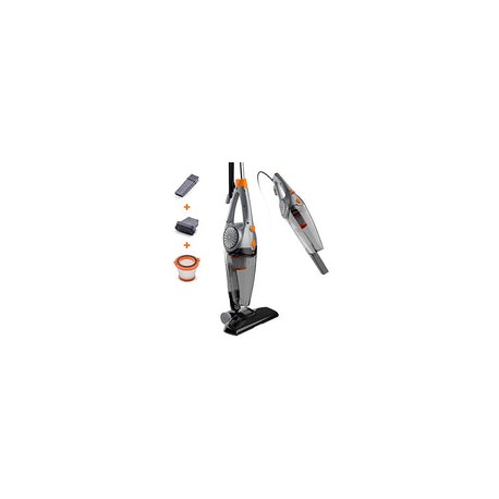 BLACK + DECKER Aspiradora Vertical, Gris metálico con Naranja