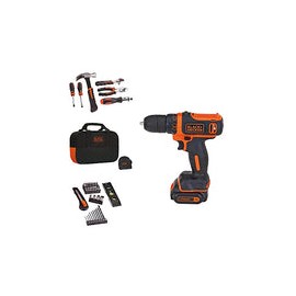 BLACK+DECKER 12V MAX Drill & Home Tool Kit, 60-Piece (BDCDD12PK)
