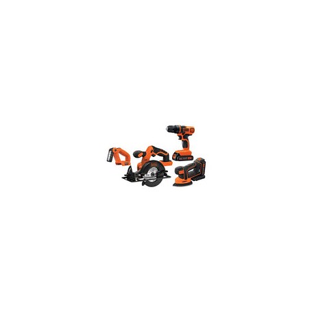 Black + Decker bd4kitcdcmsl 20 V max lithiuim Ion 4 Herramienta Combo Kit
