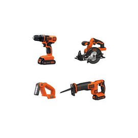 BLACK+DECKER 20V MAX Combo kit Taladro inalámbrico, 4-herramientas