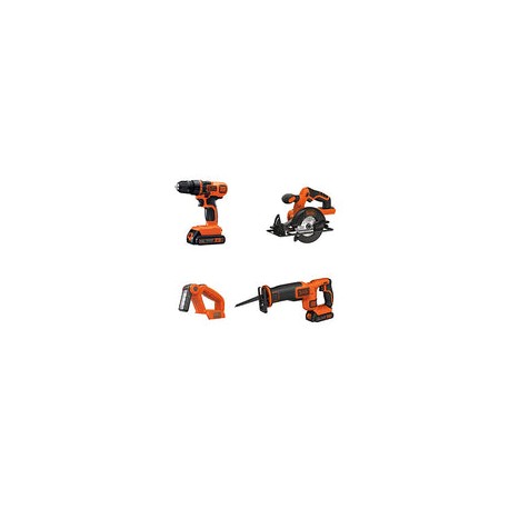 BLACK+DECKER 20V MAX Combo kit Taladro inalámbrico, 4-herramientas