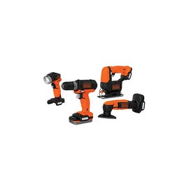 BLACK+DECKER BDCK502C1 Paquete de 4 Herramientas Multiproyectos y Batería Power Bank USB