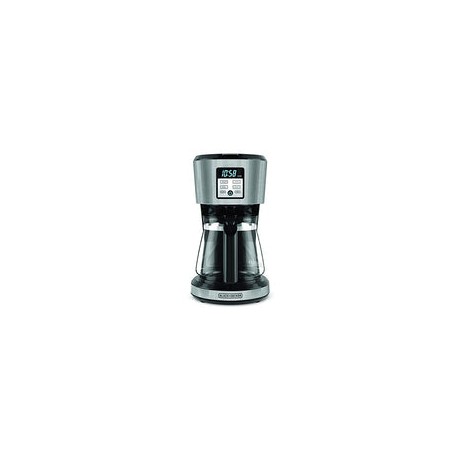 Black+Decker CM1331S-LA Cafetera Programable Black + Decker con Filtro Permanente y Sistema de Goteo en Vórtice, 12 Tazas, CM13