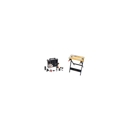BLACK+DECKER Juego de Herramientas MATRIX 6 Piezas MTX20K6A-B3 + Mesa de Trabajo Multiusos WM125