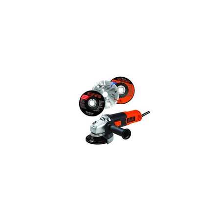 BLACK+DECKER Esmeriladora 4 1/2 Pulgadas con 12 Discos G720K12-B3