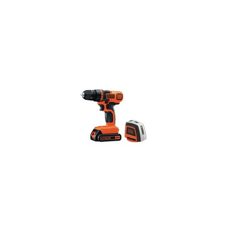 BLACK+DECKER Taladro 20V MAX* y Nivel Láser 360° LD120L-B3