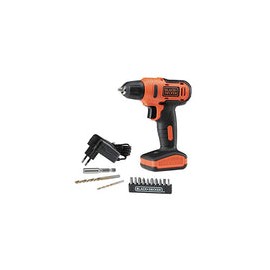 BLACK+DECKER Taladro Atornillador 12V 3/8 Pulgadas Ión de Litio y 12 Accesorios LD12S-B3