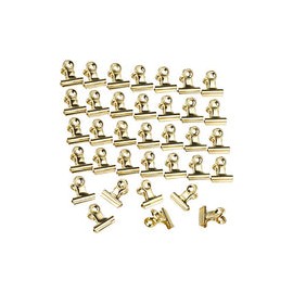 Boao 100 clips de metal para bisagras para fotos, mapas, dibujos, obras de arte, papeles, etiqueta de precio, 0.87 pulgadas (or