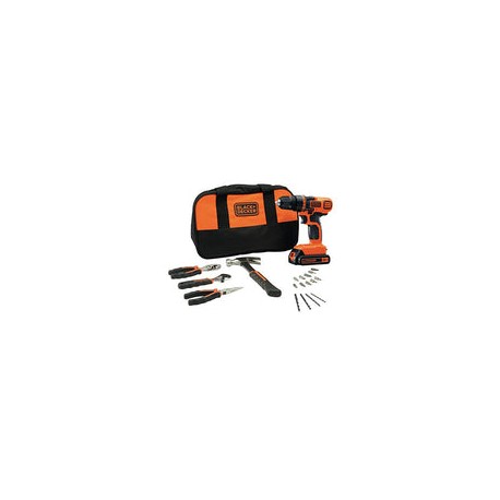 BLACK+DECKER Taladro/Atornillador 20V con 18 Accesorios LD120BH-B3