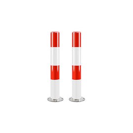 Bolardo de Seguridad de estacionamiento Fijo para Entrada, bolardos de estacionamiento Fijo de Acero con Cinta Reflectante, Bar