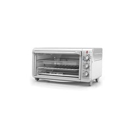 Black+Decker TO3265XSSD horno tostador extra ancho Crisp 'N Bake Aire Fry, plateado, se adapta a sartén de 23 x 33 cm
