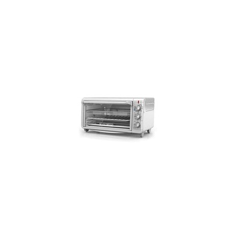 Black+Decker TO3265XSSD horno tostador extra ancho Crisp 'N Bake Aire Fry, plateado, se adapta a sartén de 23 x 33 cm