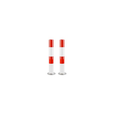 Bolardos de Seguridad para Entrada de vehículos Bolardos de estacionamiento fijos de Acero con Cinta Reflectante y Conos de trá