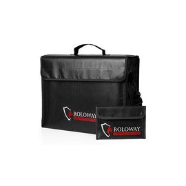 Bolsa grande (43 x 30,5 x 14,7 cm), ignífuga, bolsa de documentos ignífuga, resistente al agua, resistente al fuego, bolsa de s