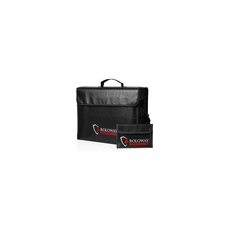 Bolsa grande (43 x 30,5 x 14,7 cm), ignífuga, bolsa de documentos ignífuga, resistente al agua, resistente al fuego, bolsa de s