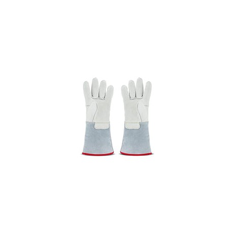 Bonvoisin Guantes criogénicos de 14.2 pulgadas/36 cm de largo medio brazo LN2 guantes protectores para nitrógeno líquido/hielo 