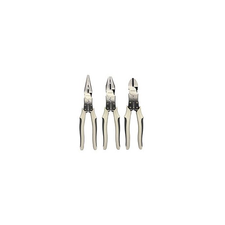 BOOSDEN Juego de Alicates de 3 Piezas, Pinzas de Combinados, Pinzas de Corte Diagonal, Pinzas de Punta de Aguja, Juego de Pinza