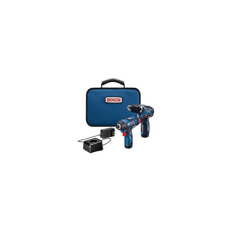 BOSCH GXL12V-220B22 12V Max 2-Tool Kit combinado sin escobillas con taladro/driver de 3/8 pulgadas, destornillador hexagonal de