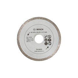 Bosch Home and Garden 2607019471 Disco de corte de diamante para azulejos, diámetro 110 mm, metálico, plateado