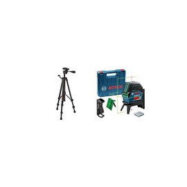 Bosch Trípode de Construcción BT 150, Nivel Láser Verde Combinado GCL 2-15G Professional