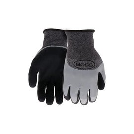 Boss Guantes de trabajo táctiles de doble capa con revestimiento de látex para hombre, resistentes al agua, agarre superior, re