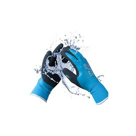 Brigic Guantes impermeables, flexibles y de gran agarre, guantes de trabajo impermeables con látex de doble revestimiento, guan