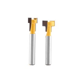 Broca De Enrutador, 2 Piezas De Corte En T Amarillo Con Ranura En T Para Cuchillas De 3/8 '' Y 1/2 '' Cortadores De CarpinteríA