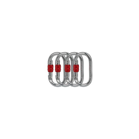 BYANG Mosquetón de escalada de bloqueo resistente (rojo, paquete de 4) con clasificación CE de 25 kN de 5000 libras, aprobado p