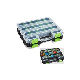Caja de almacenamiento de piezas pequeñas, organizador de doble cara, 34 compartimentos, organizadores de hardware con divisore
