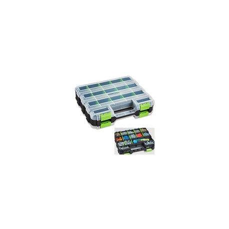 Caja de almacenamiento de piezas pequeñas, organizador de doble cara, 34 compartimentos, organizadores de hardware con divisore