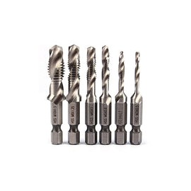 Brocas de taladro compuesto de manija hexagonal, brocas M10 HSS de vástago hexagonal de 1/4"y brocas cónicas de rosca Pieza de 