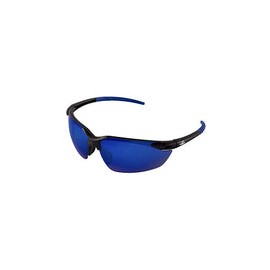 Bullhead Safety Eyewear BH1169 Marlin, marco negro, lente de espejo azul completo, nariz TPR negra y patillas azul hielo (144 p