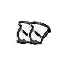 Careta de protección rostro completo, escudo facial de policarbonato transparente anti empañamiento con soporte elástico, paque