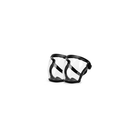 Careta de protección rostro completo, escudo facial de policarbonato transparente anti empañamiento con soporte elástico, paque