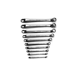 Capri Tools 75-Degree Deep Offset Double Box End Wrench Set, 6 to 24 mm, Metric, 10-Piece with Heavy Duty Canvas Pouch (CP11950