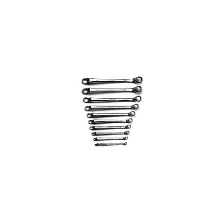 Capri Tools 75-Degree Deep Offset Double Box End Wrench Set, 6 to 24 mm, Metric, 10-Piece with Heavy Duty Canvas Pouch (CP11950