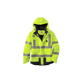 Carhartt de los Hombres Resistente al Agua de Alta Visibilidad Clase 3 Insulated Sherwood Chamarra, Color Verde, Talla X-Large