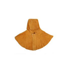 Capucha de soldador, protección facial de cuello con aislamiento térmico de piel de vaca amarilla, máscara de seguridad para ca