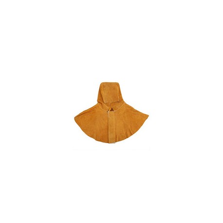 Capucha de soldador, protección facial de cuello con aislamiento térmico de piel de vaca amarilla, máscara de seguridad para ca